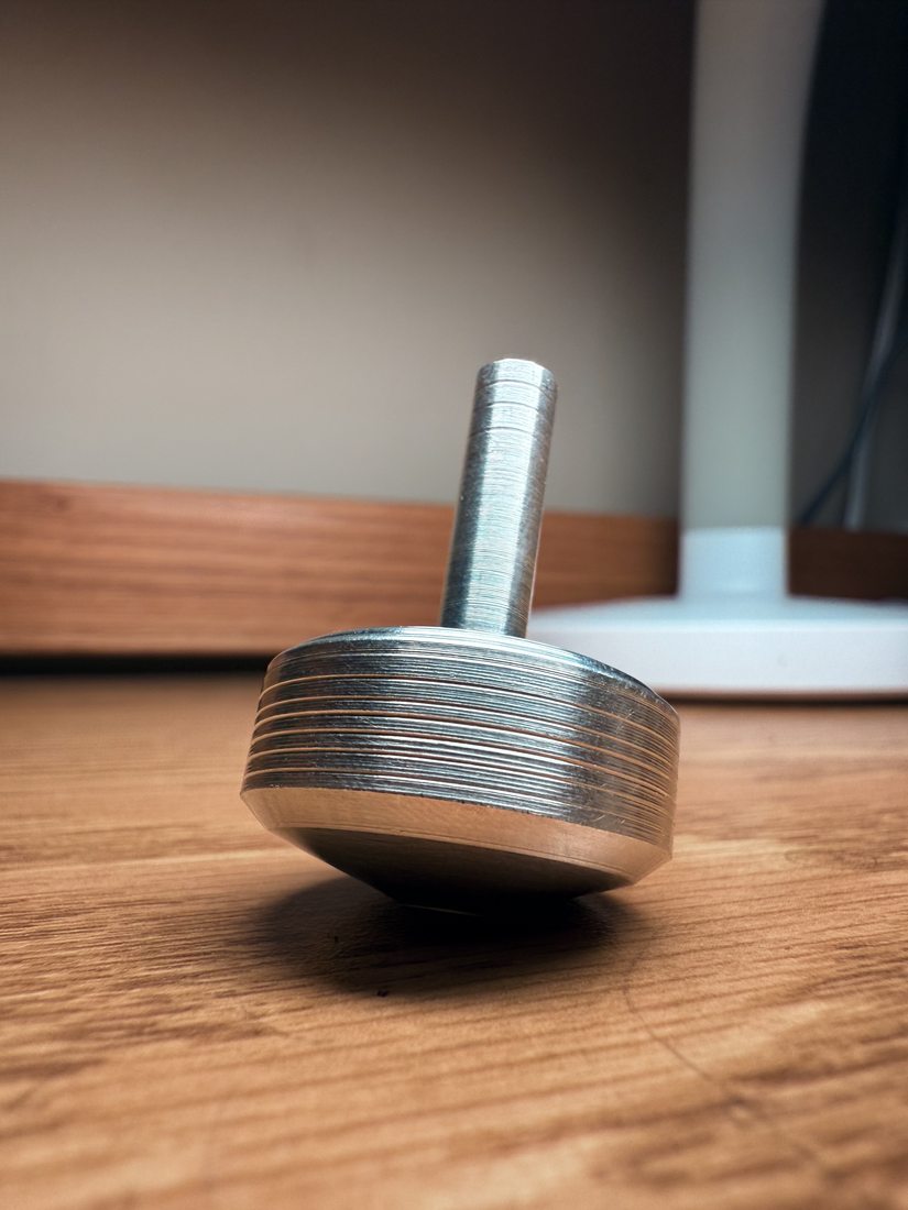 Hand-tooled 6061 aluminum spinning top